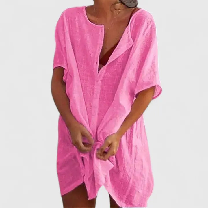 Grace | Women’s Loose Short Sleeve Tunic Dress Luvy Boutique