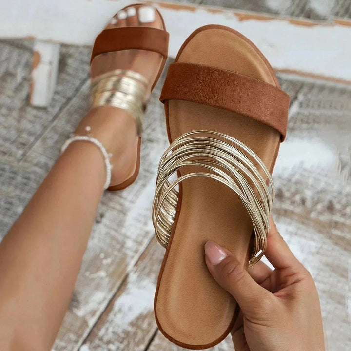 Ivy | Women Stylish Casual Flat Slide Sandals Luvy Boutique