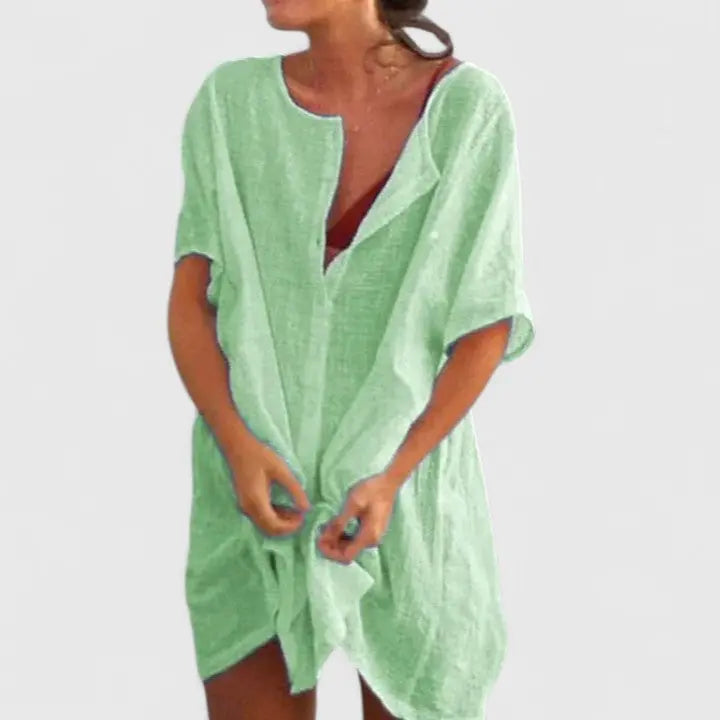 Grace | Women’s Loose Short Sleeve Tunic Dress Luvy Boutique