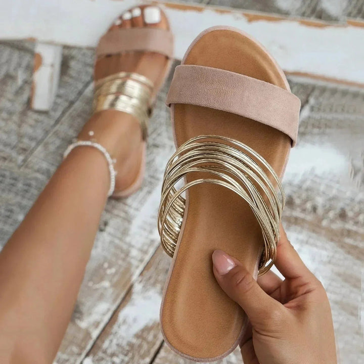 Ivy | Women Stylish Casual Flat Slide Sandals Luvy Boutique