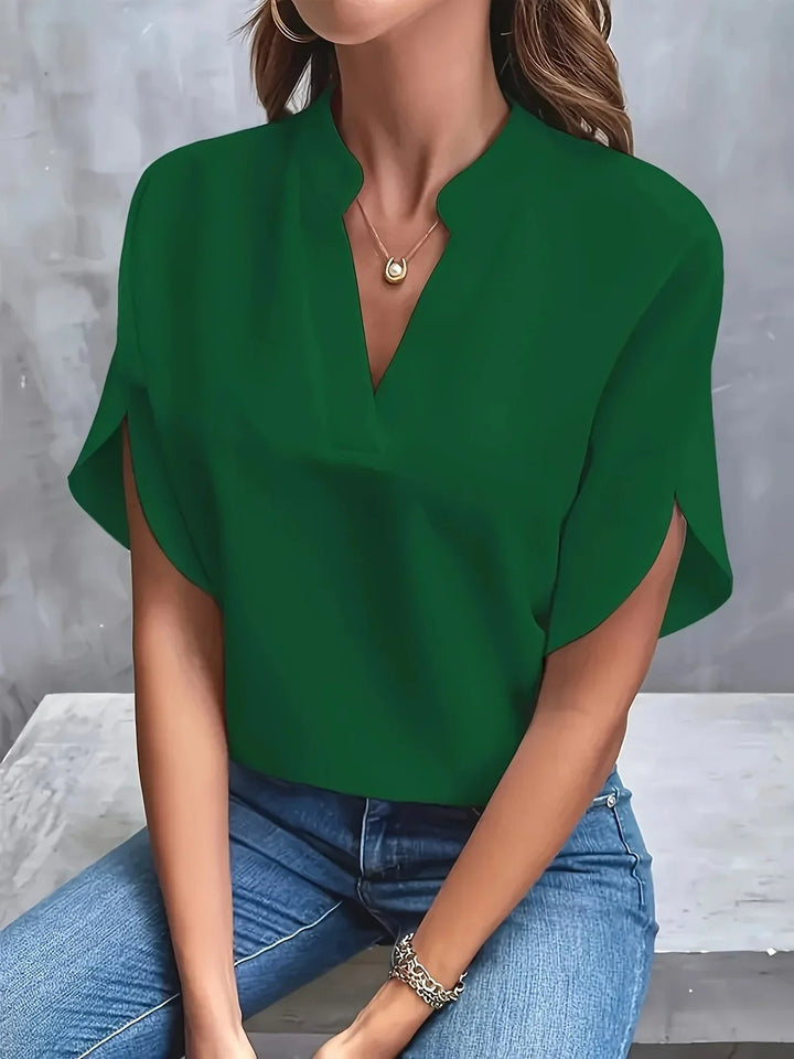 Evelyn | Women’s V Neck Short Sleeve Top Luvy Boutique
