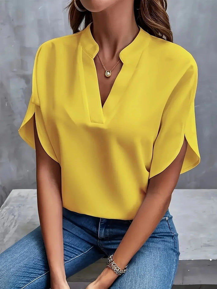 Evelyn | Women’s V Neck Short Sleeve Top Luvy Boutique