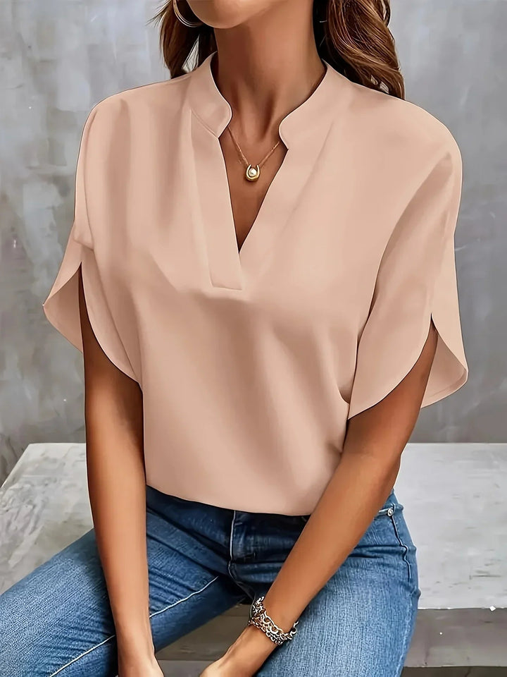 Evelyn | Women’s V Neck Short Sleeve Top Luvy Boutique