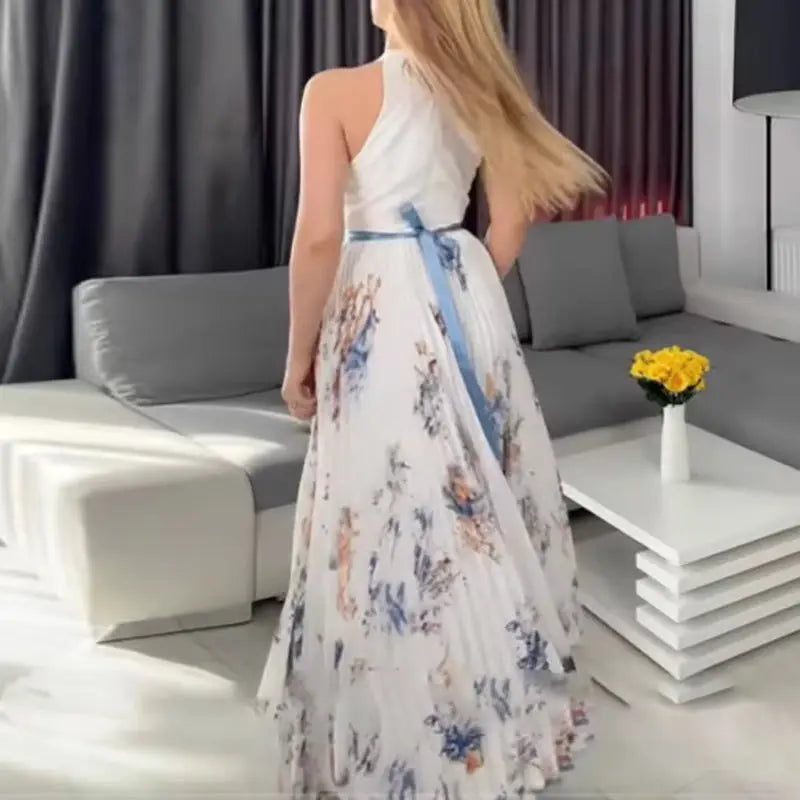 Madison | Women’s Elegant Floral V-Neck Pleated Midi Dress Luvy Boutique