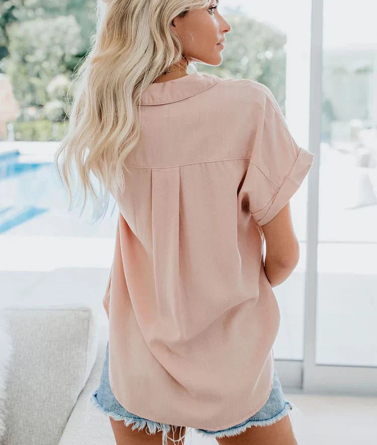 Evelyn | Women Stylish Loose-Fit Casual Button Blouse Luvy Boutique