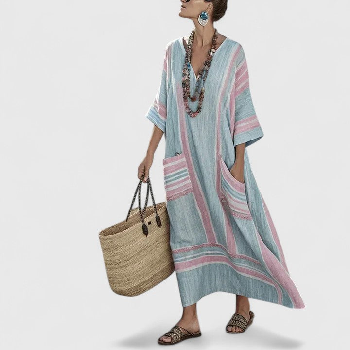 Isabel | Women's Loose Fit Pocket Maxi Dress Luvy Boutique