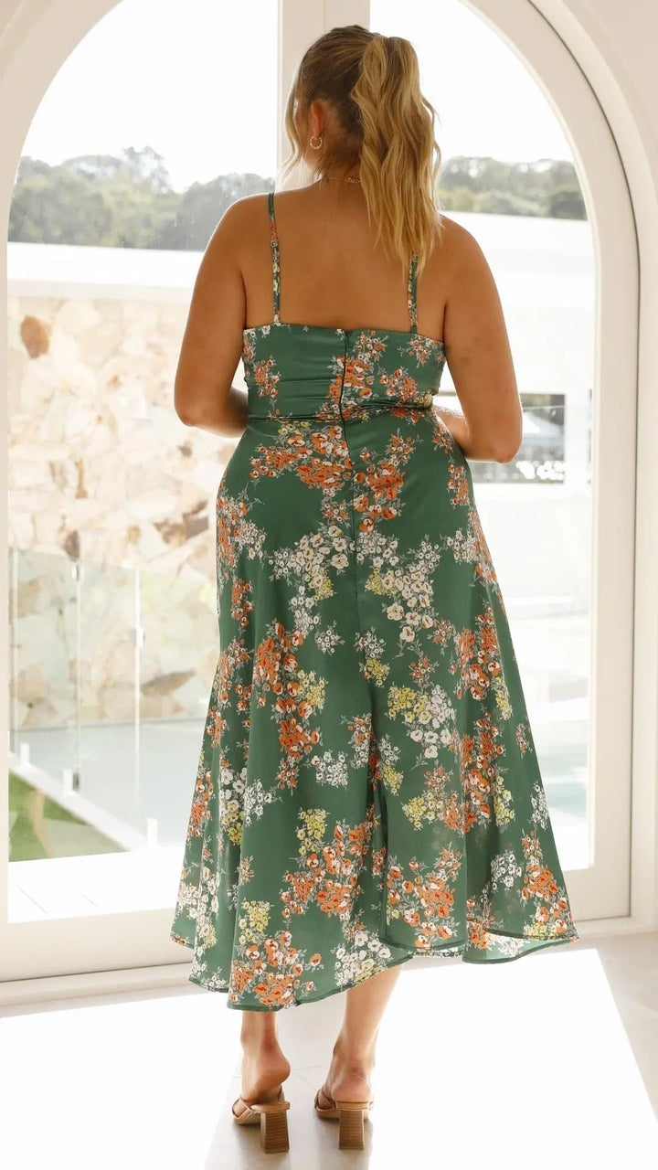Eleanor | Floral Tie-Front Maxi Dress Luvy Boutique
