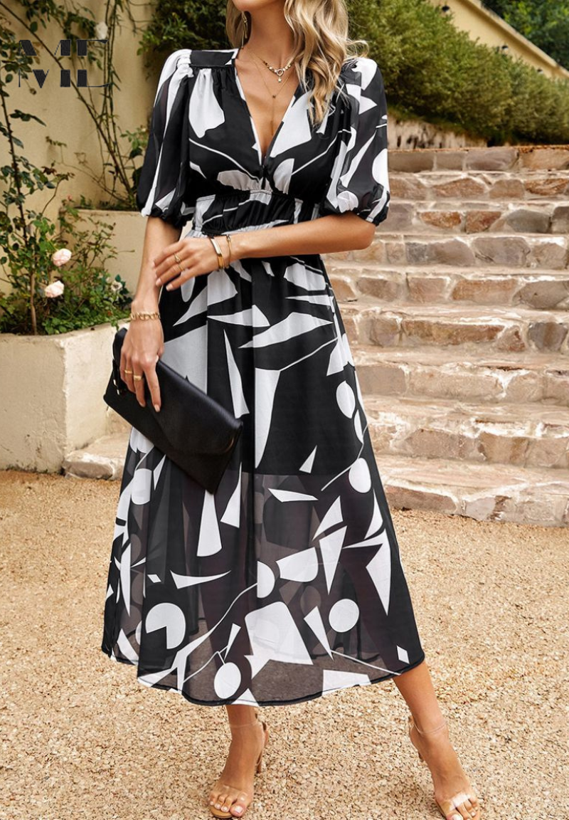 Gabriella | Women’s Floral Print Midi Dress Luvy Boutique