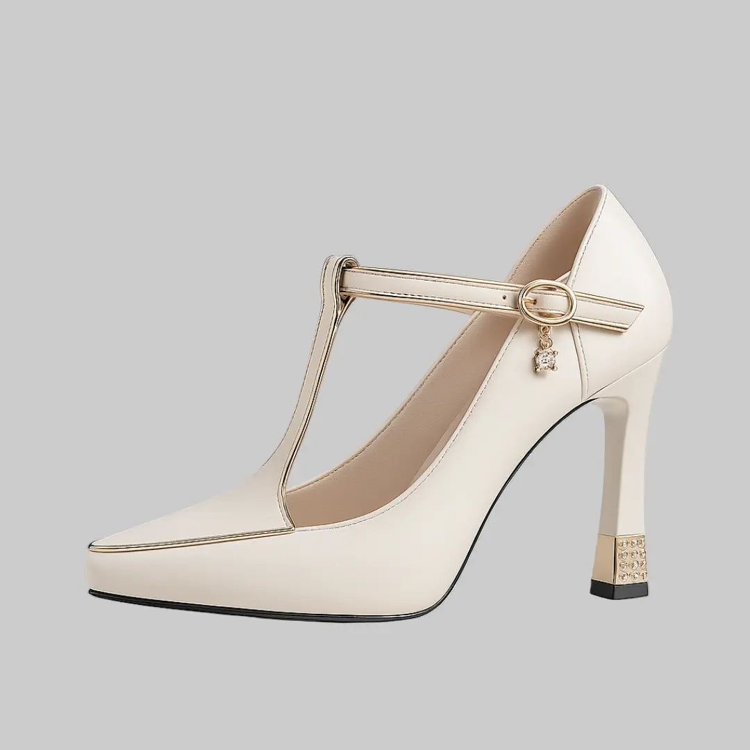 Amelia | Women’s Elegant T-Strap High Heel Pumps Luvy Boutique