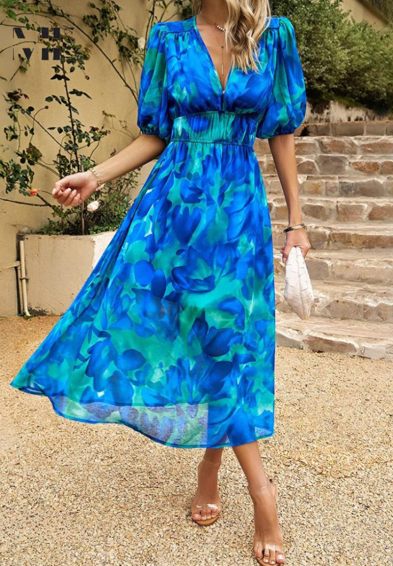 Gabriella | Women’s Floral Print Midi Dress Luvy Boutique