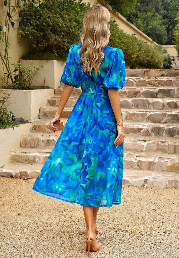 Gabriella | Women’s Floral Print Midi Dress Luvy Boutique