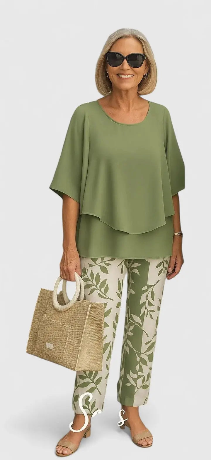 Emma | Women’s Casual Two Piece Top and Pants Set Luvy Boutique