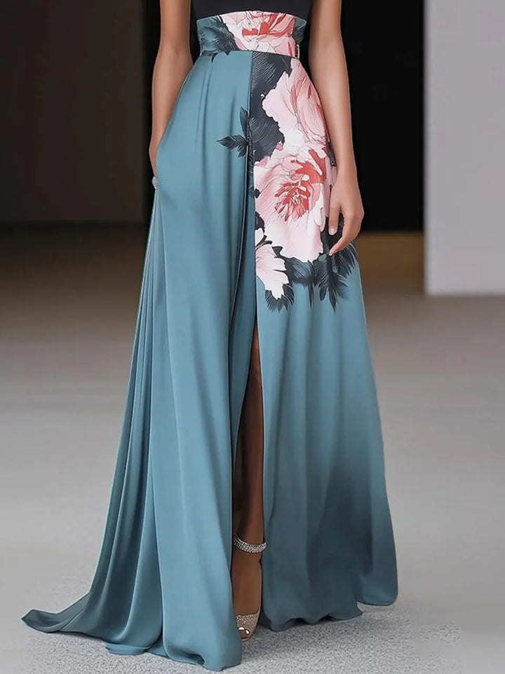 Taylor | Women’s Halter Neck Floral Print Maxi Dress Luvy Boutique