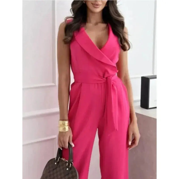 Layla | Stylish Wrap-Front Wide-Leg Jumpsuit Luvy Boutique