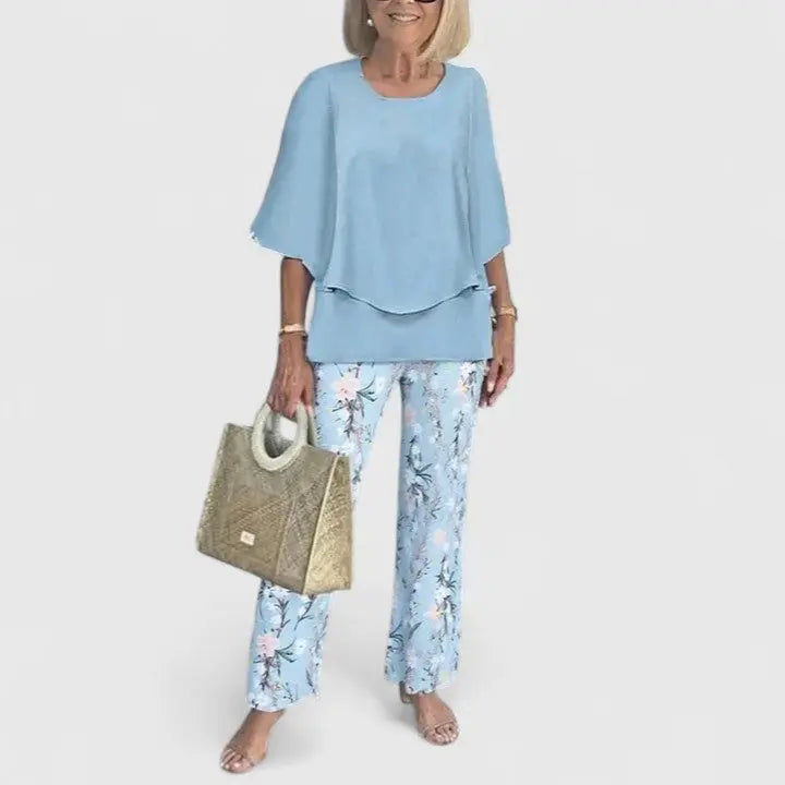 Amelia | Women’s Printed Pants Two Piece Set Luvy Boutique