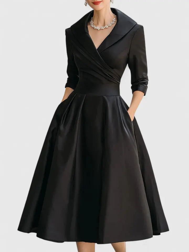 Ava | Women’s Long Sleeve Fit And Flare Dress Luvy Boutique
