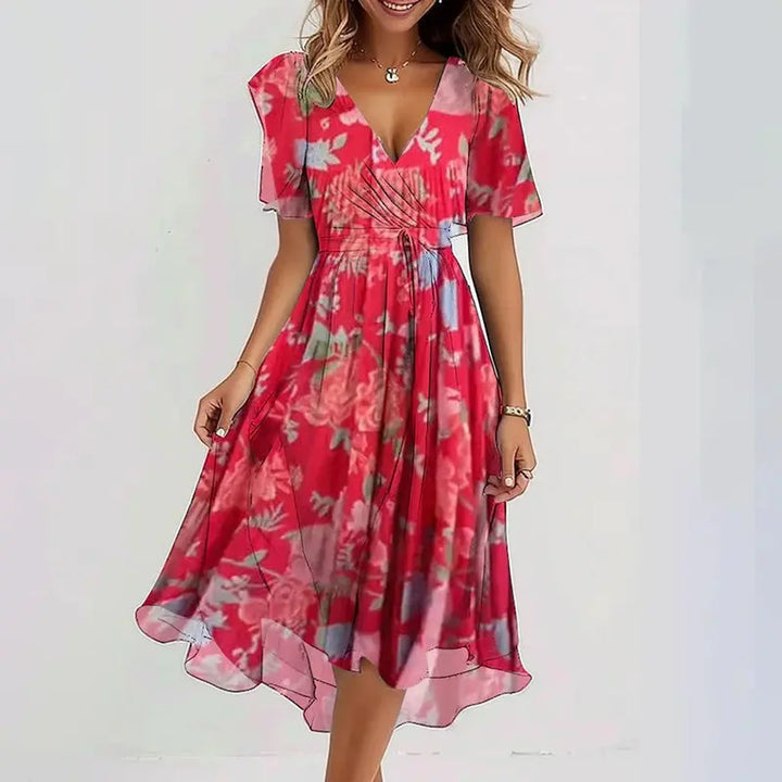 Nallely | Stylish Floral Wrap Dress Luvy Boutique