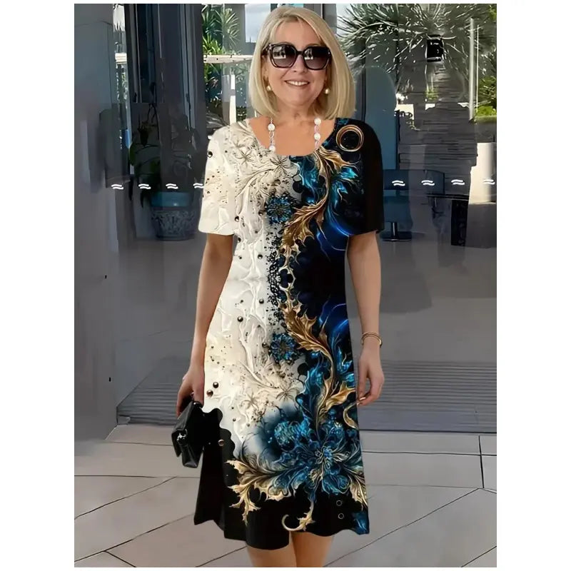 Loose Summer Women's Dress with 3D Floral Pattern Luvy Boutique
