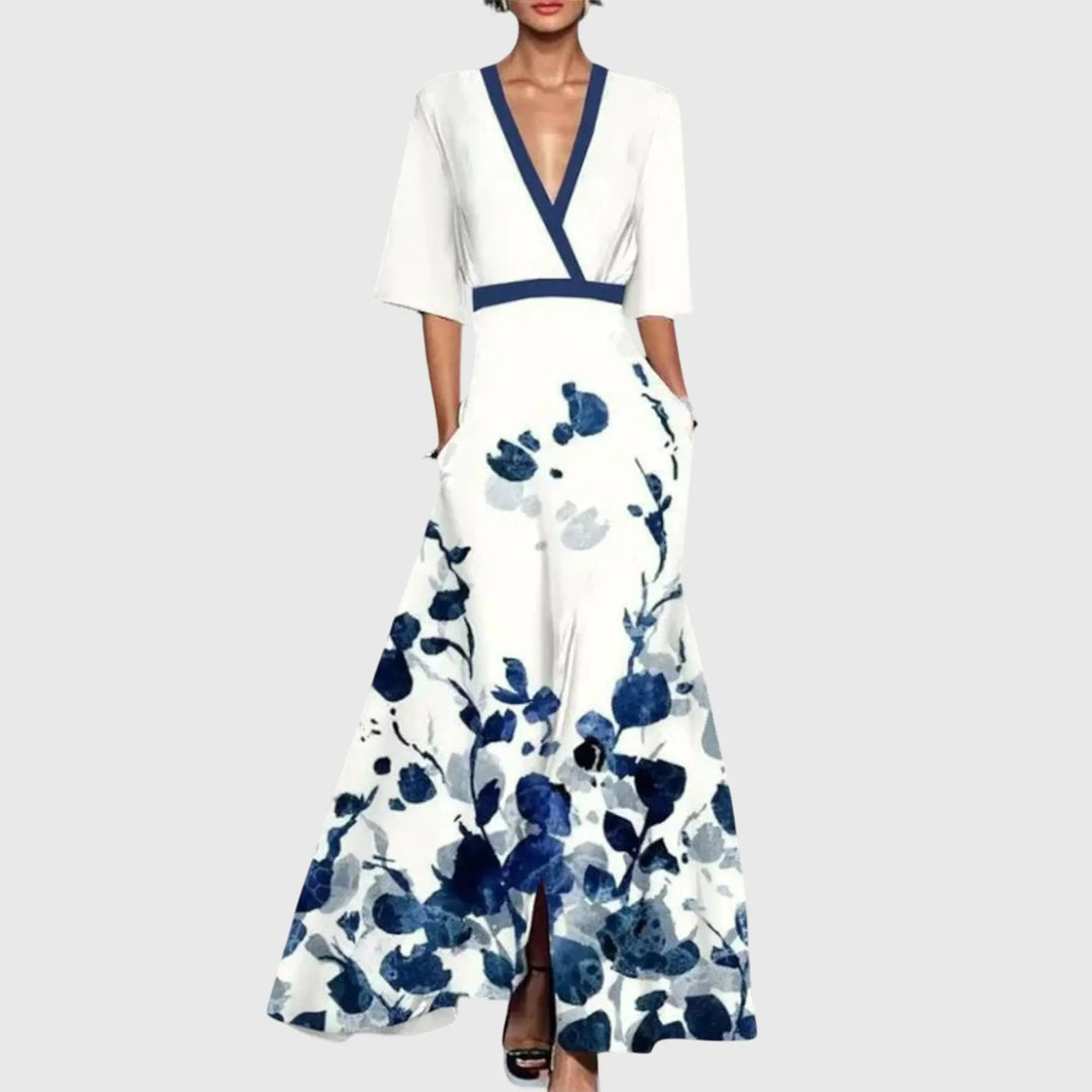 Blair | Women’s Floral V Neck Maxi Dress Luvy Boutique