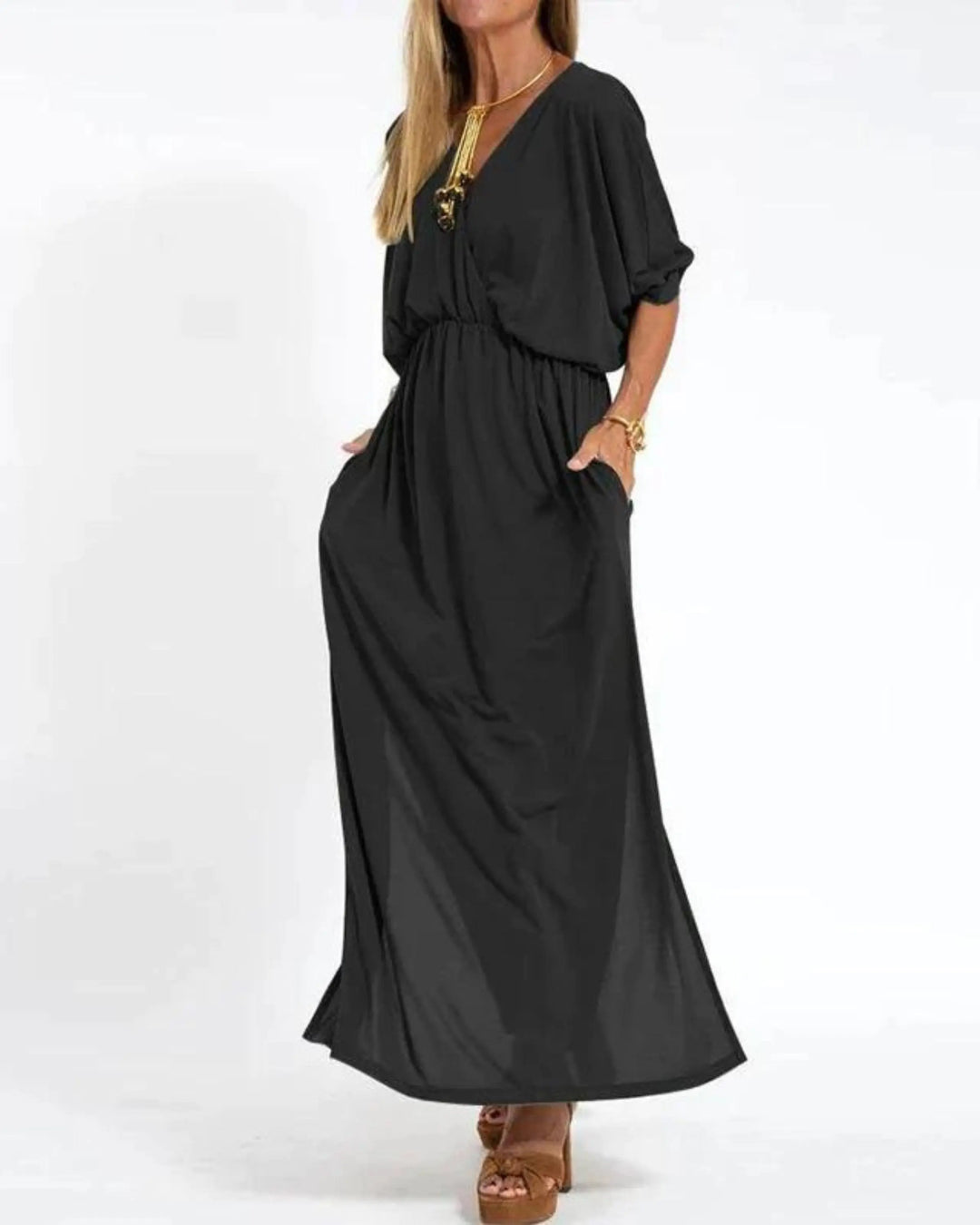 Abigail | Sandy Long Vintage Dress Luvy Boutique