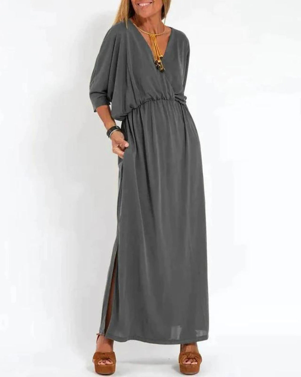 Abigail | Sandy Long Vintage Dress Luvy Boutique