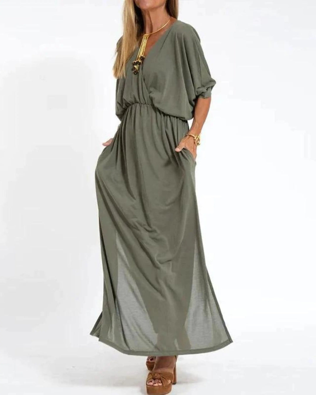 Abigail | Sandy Long Vintage Dress Luvy Boutique