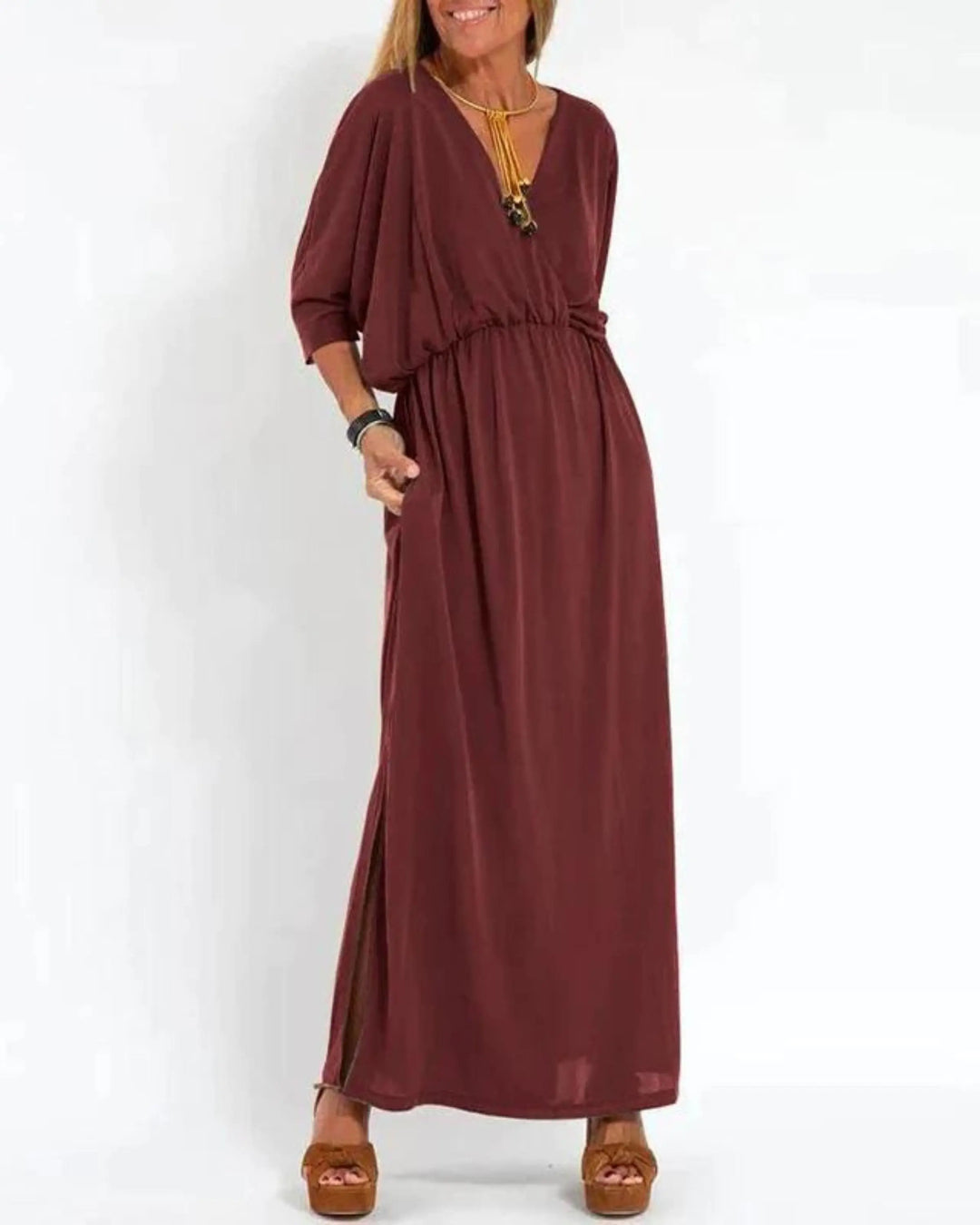 Abigail | Sandy Long Vintage Dress Luvy Boutique