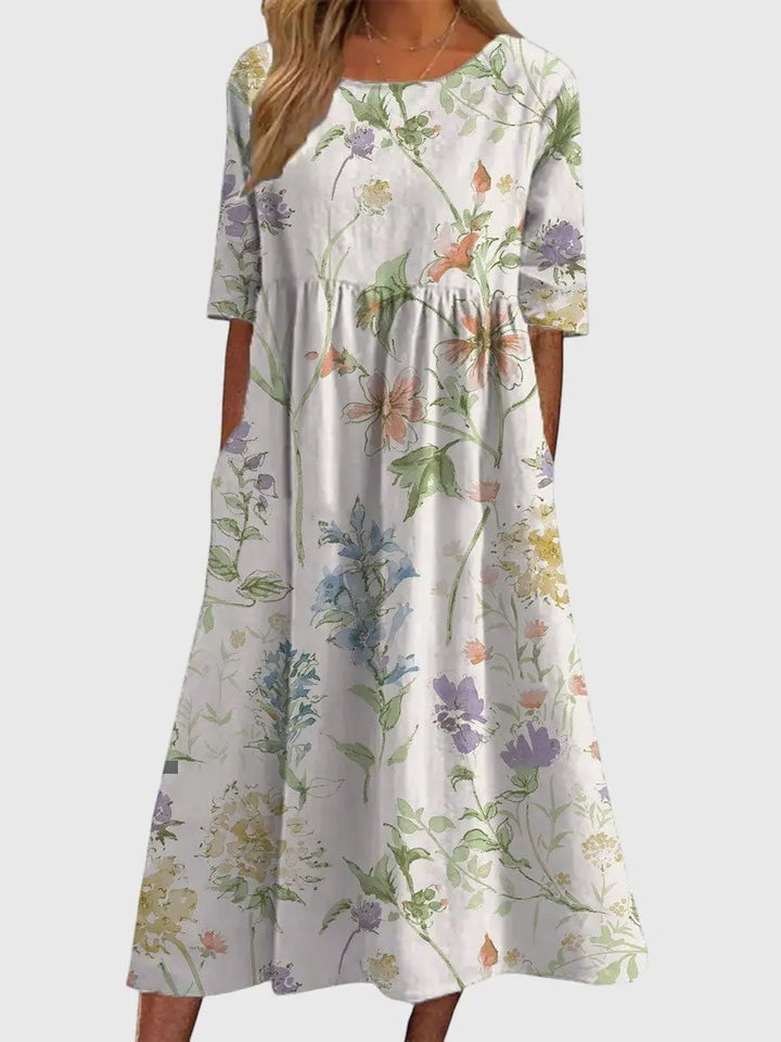 Daisy | Womens Vintage Floral Midi Dress Luvy Boutique