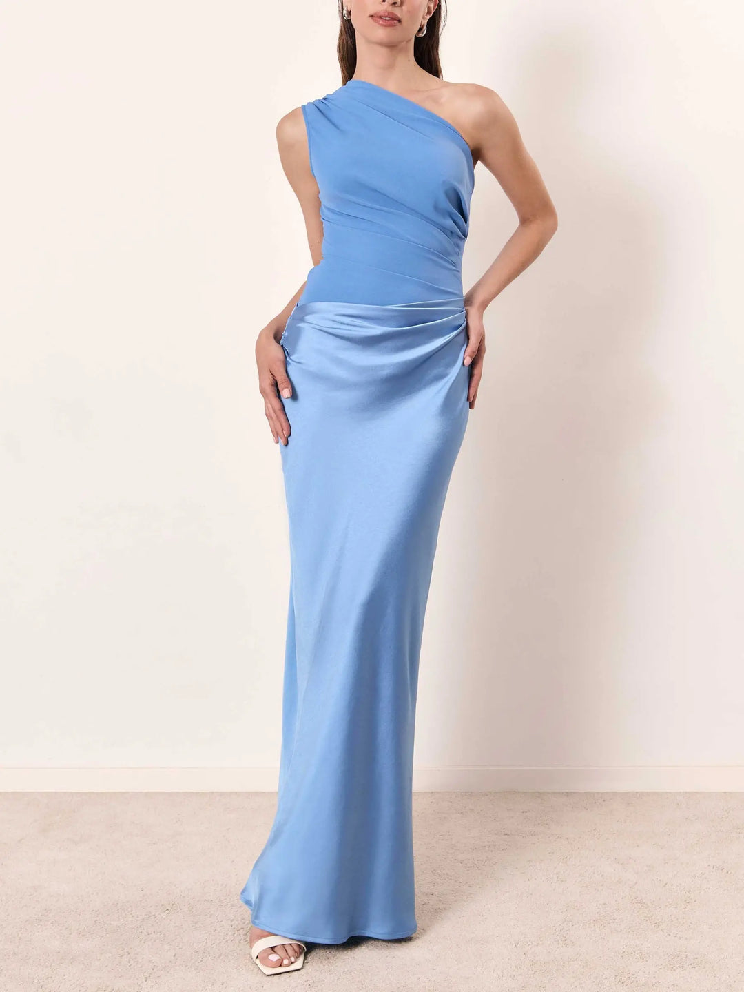 Charlotte | Women’s Elegant Shoulder Satin Evening Gown Luvy Boutique