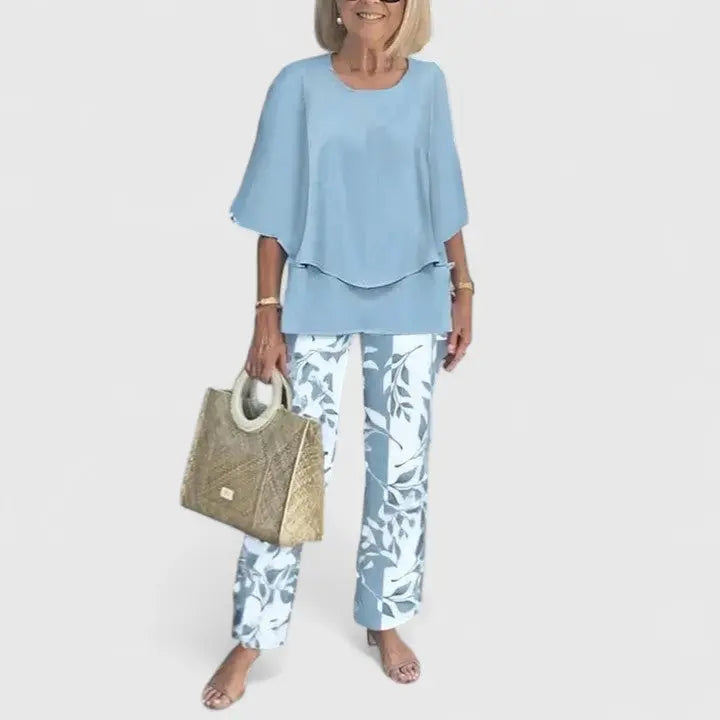 Amelia | Women’s Printed Pants Two Piece Set Luvy Boutique