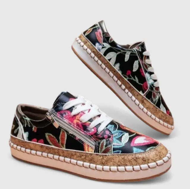 Claire | Womens Floral Platform Sneakers Luvy Boutique