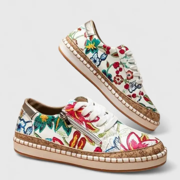 Claire | Womens Floral Platform Sneakers Luvy Boutique