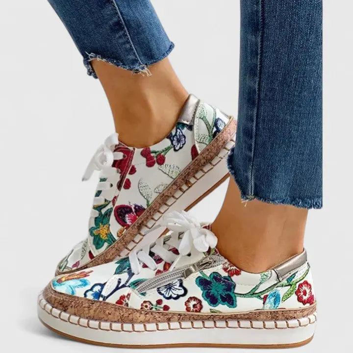 Claire | Womens Floral Platform Sneakers Luvy Boutique