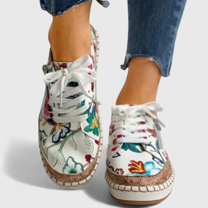 Claire | Womens Floral Platform Sneakers Luvy Boutique