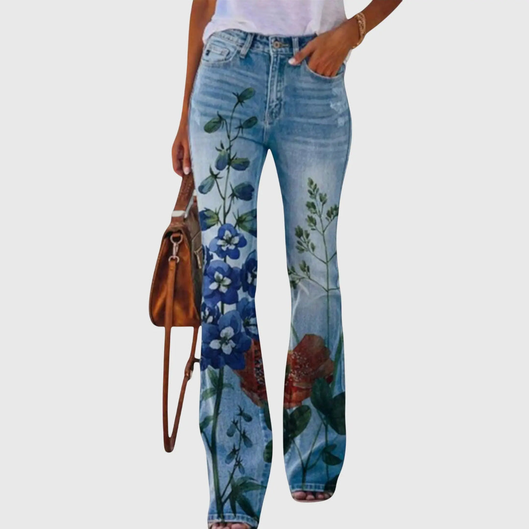 Alice | Women’s Floral Embroidered Straight Leg Jeans Luvy Boutique