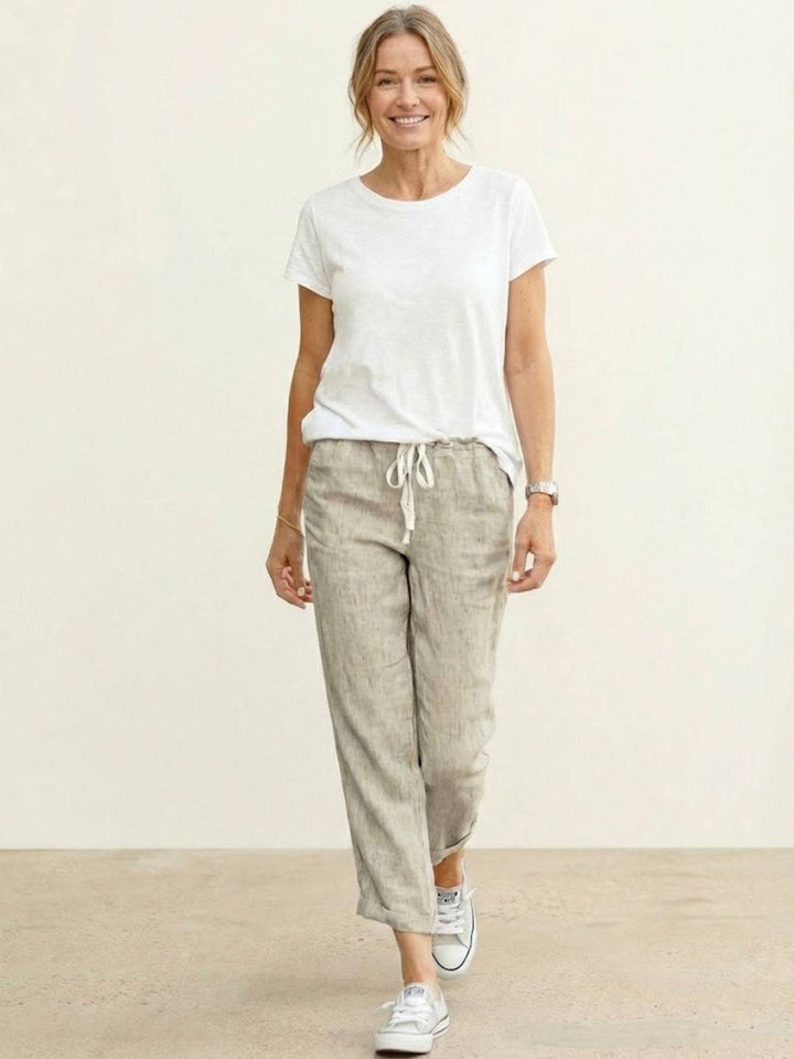 Kimberly | Women's Casual Drawstring Straight-Leg Casual Pants Luvy Boutique