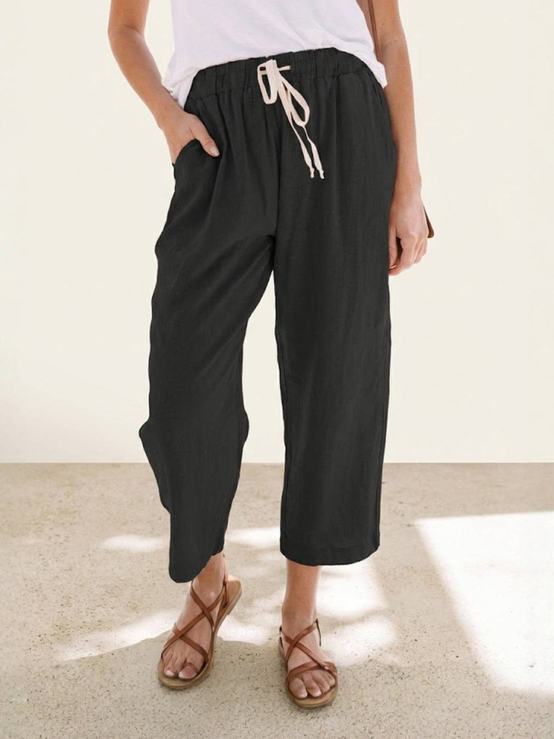 Kimberly | Women's Casual Drawstring Straight-Leg Casual Pants Luvy Boutique