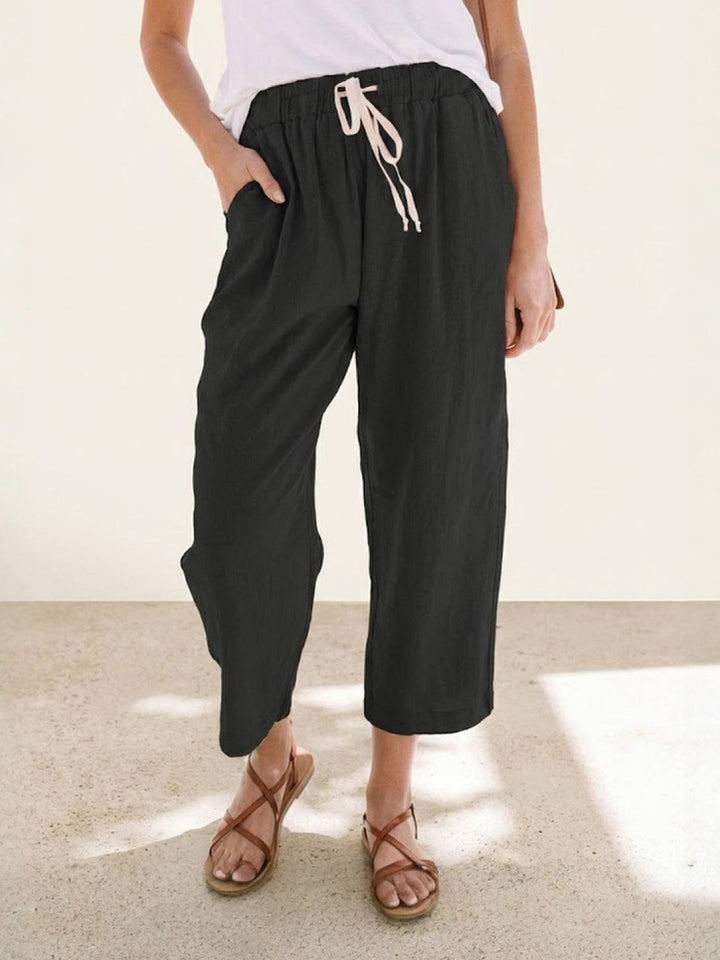 Kimberly | Women's Casual Drawstring Straight-Leg Casual Pants Luvy Boutique