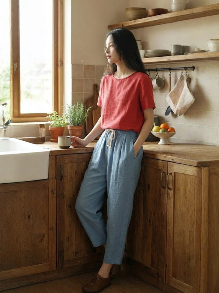 Kimberly | Women's Casual Drawstring Straight-Leg Casual Pants Luvy Boutique