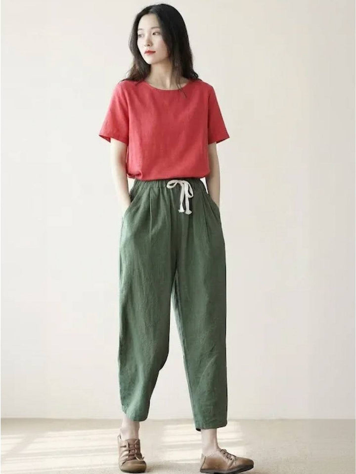 Kimberly | Women's Casual Drawstring Straight-Leg Casual Pants Luvy Boutique