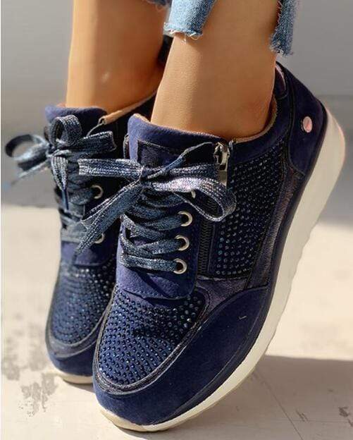 Hannah | Womens Lace Up Platform Sneakers Luvy Boutique