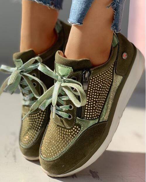 Hannah | Womens Lace Up Platform Sneakers Luvy Boutique