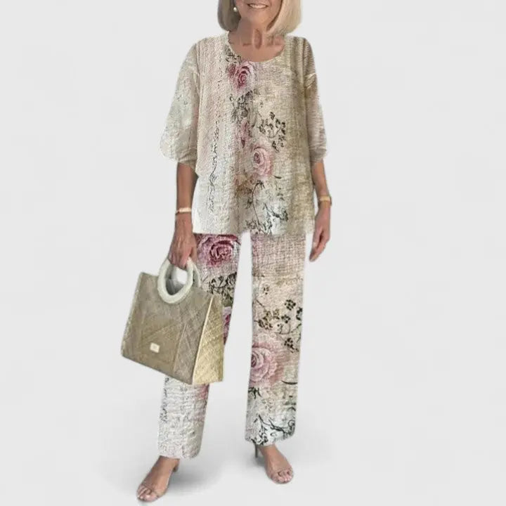 Amelia | Women’s Printed Pants Two Piece Set Luvy Boutique