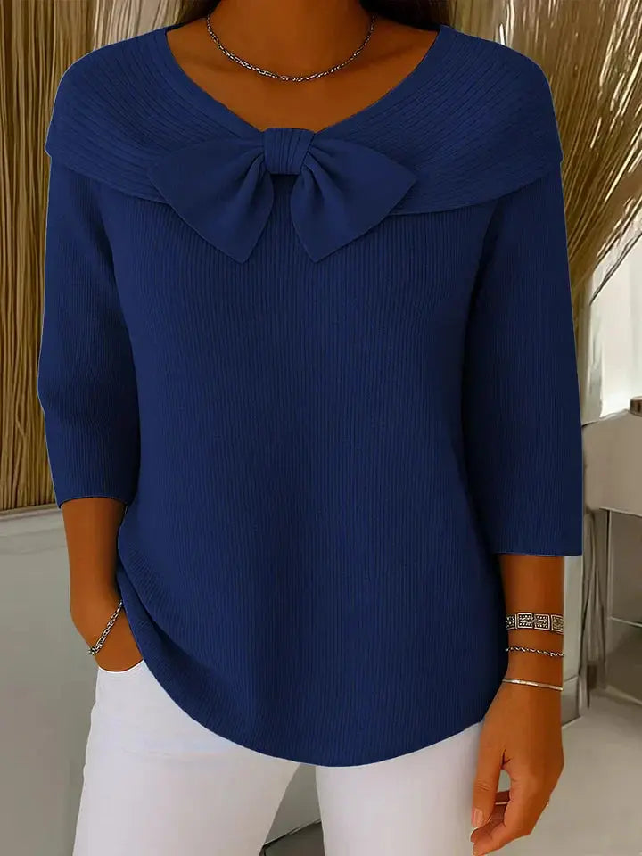 Grace | Womens Bow Detail Three Quarter Sleeve Top Luvy Boutique