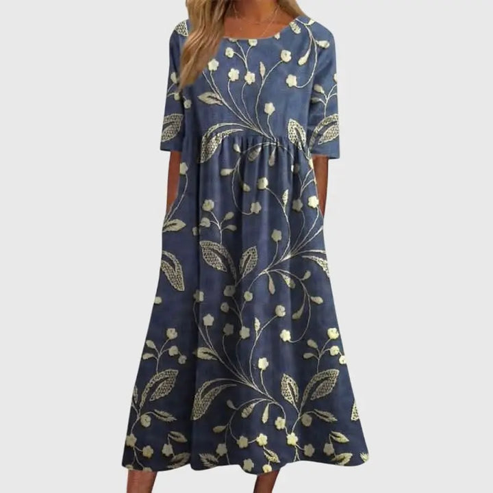 Daisy | Womens Vintage Floral Midi Dress Luvy Boutique