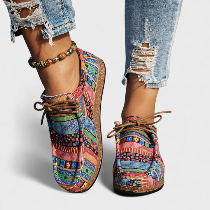 Abigail | Women Pattern Lace Up Casual Shoes Luvy Boutique