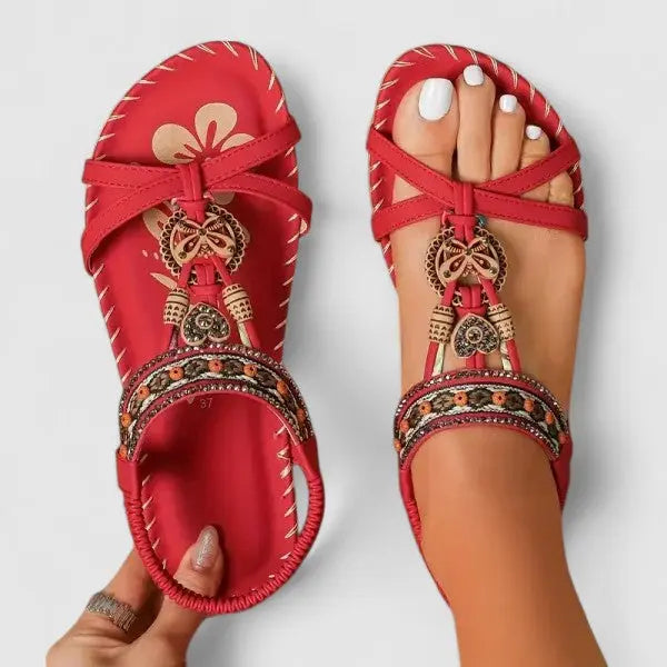 Eva | Womens Strappy Flat Open Toe Sandals Luvy Boutique
