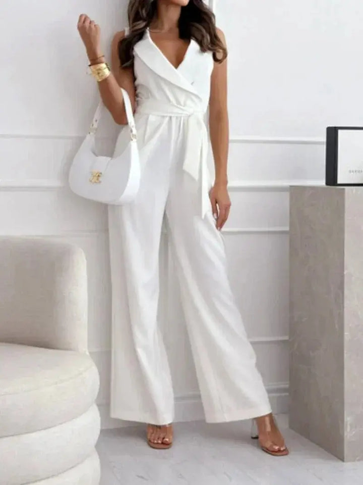Layla | Stylish Wrap-Front Wide-Leg Jumpsuit Luvy Boutique
