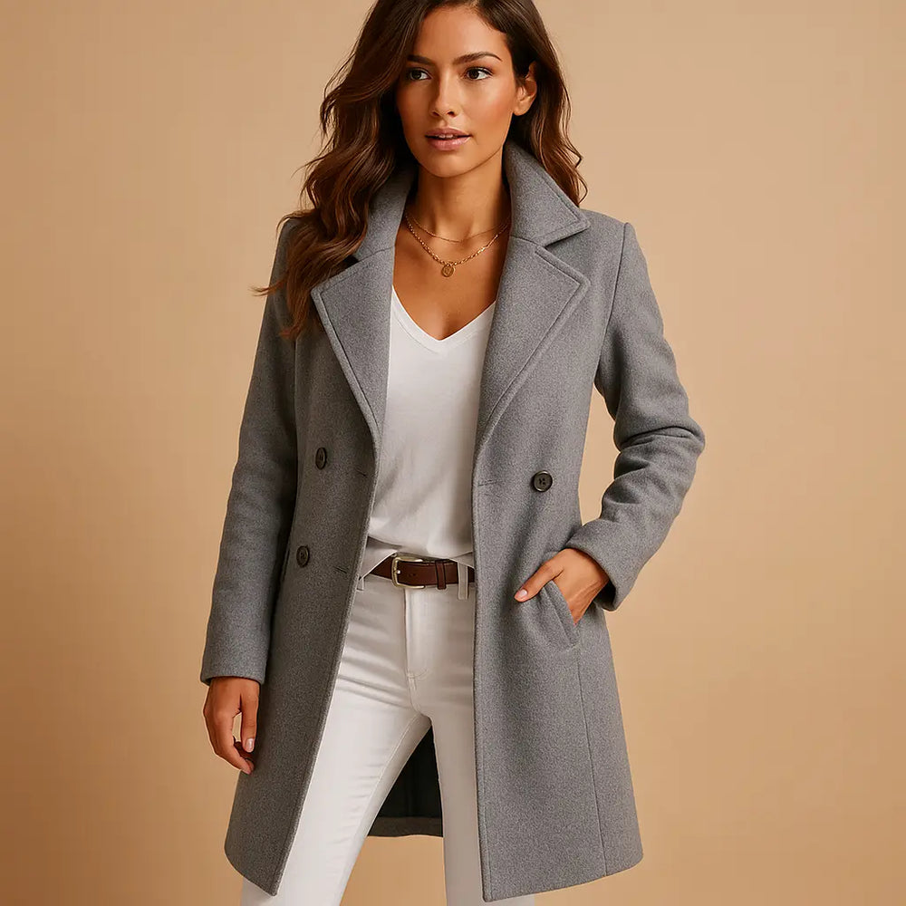 Margaret | Women’s Tailored Classic Long Wool Coat Luvy Boutique
