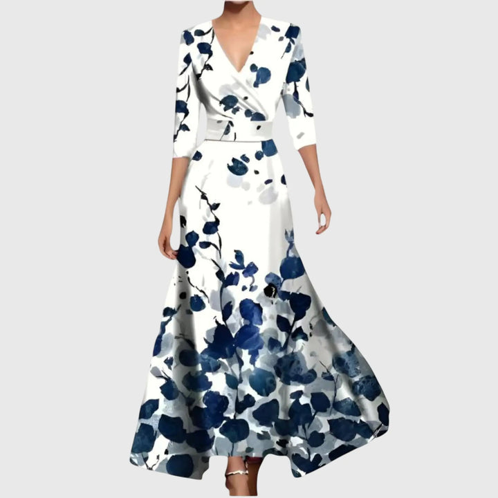 Blair | Women’s Floral V Neck Maxi Dress Luvy Boutique